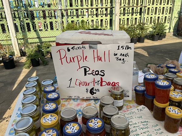 Purple hull peas at the Clarksdale Farmers Market