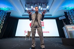 Johnson & Johnson during a physical activity break at the 2016 Building a Healthier Future Summit. 