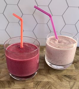 Image of Tropical Beet Smoothie and Strawberry Banana Cauliflower Smoothie