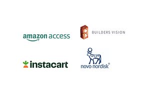 Amazon Access, Builders Vision, Instacart and Novo Nordisk logos