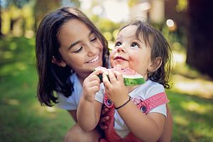 Girl Eating Watermelon.