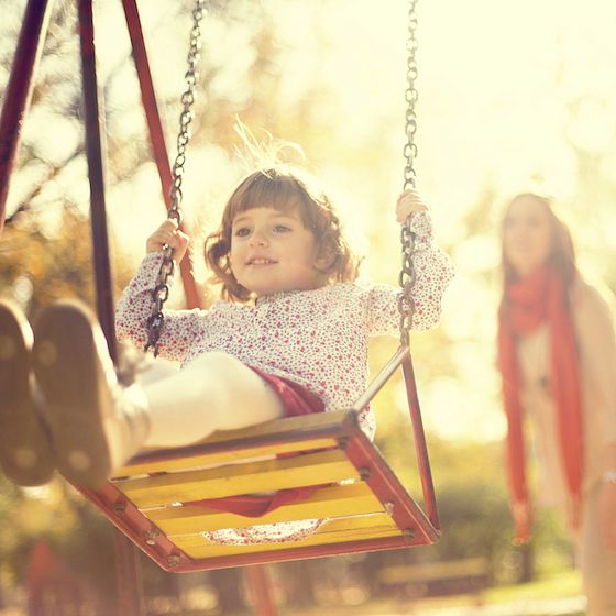 Image of a child on a swing. 