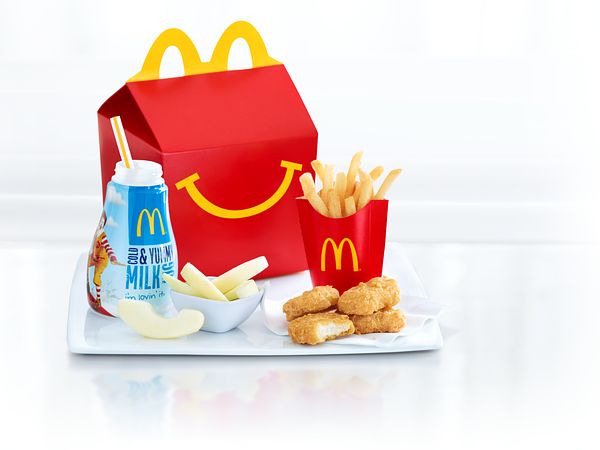 Image of a McDonald's Happy Meal. 