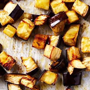 Diced and Oven Roasted Eggplant