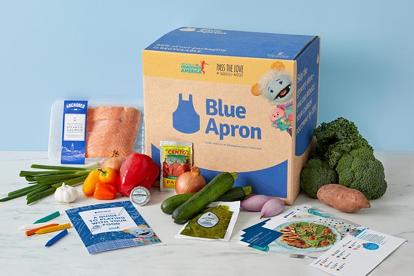 Blue Aron Box with Waffles + Mochi character