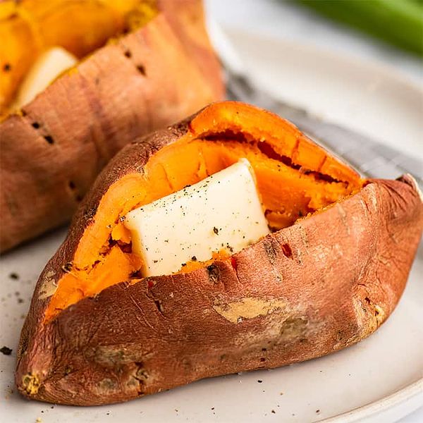 orange sweet potatoes with butter