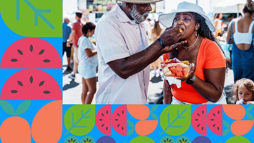 A family eats at a PHA event