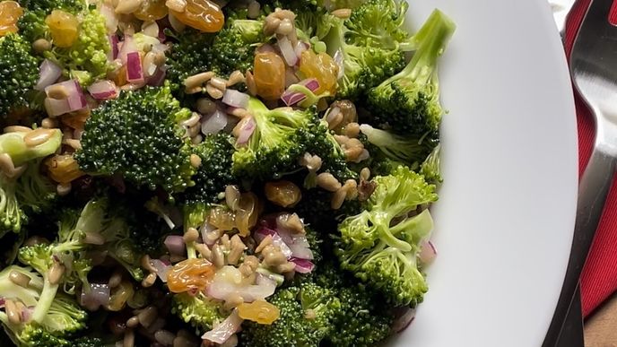 This recipe is a healthier take on traditional creamy broccoli salad — but still just as delicious.