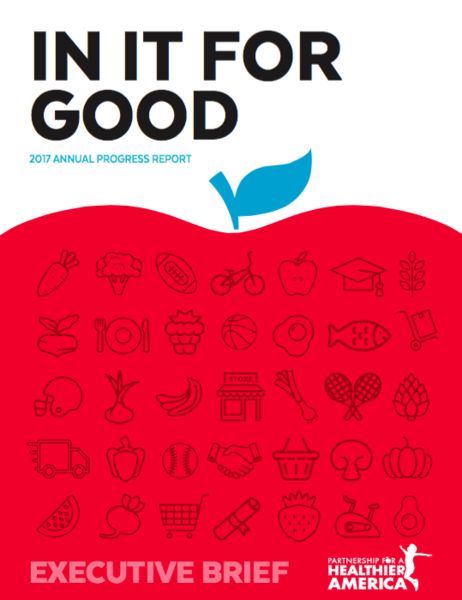 Cover image of Partnership for a Healthier America's 2017 Annual Progress Report.