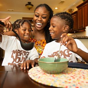 A family in the Mississippi Delta laughs while spending time together