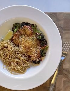 Sauce. Cheese. Breadcrumbs...all the best stuff! In this Parmesan bake, you’ll roast broccoli (a relative of kale and Brussels sprouts) until it’s super crispy and, honestly, it’s perfect right here. We take it a step further and smother it in tomato sauce and give it a crispy-cheesy topping. Only one dish required!