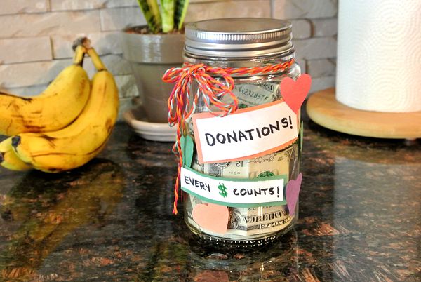 Image of a child's donation jar for local food banks. Image from Feeding America for PHA's 2017 #PHABack2School campaign.
