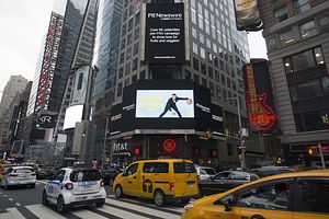 Times Square ad with Stephen Curry for Partnership for a Healthier America's FNV initiative. 