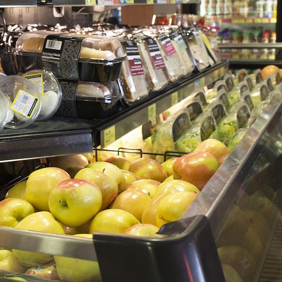 Image of healthier products sold in a Kwik Trip convenience store. 